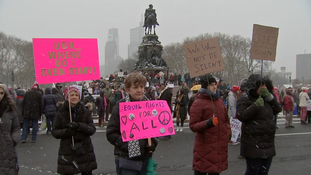 2020 Women's March on Philadelphia goes on in snow