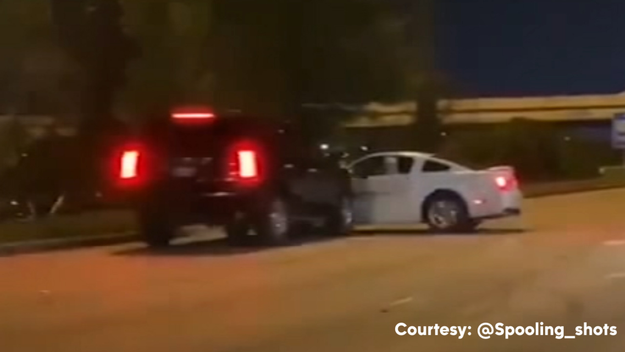 Video shows driver of a Mustang lose control