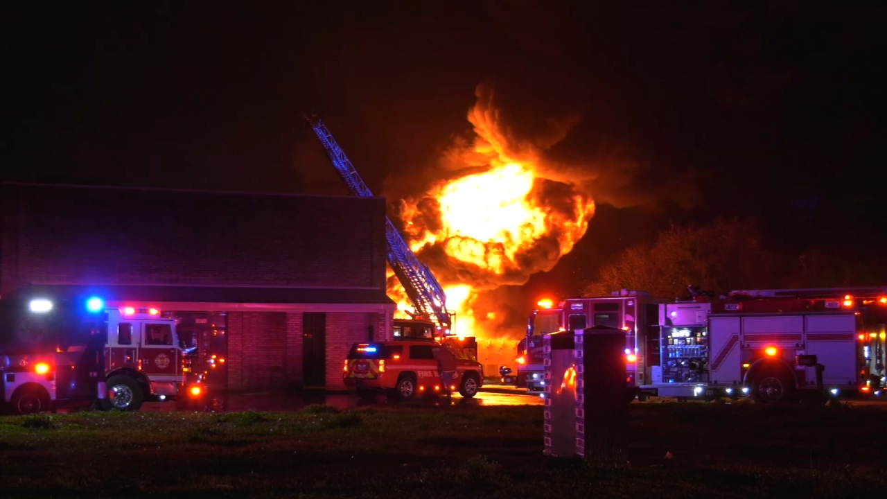 Huge flames pour out of a business off Aldine Westfield