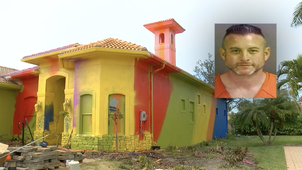 Florida man's $500K home turned into multicolored mess