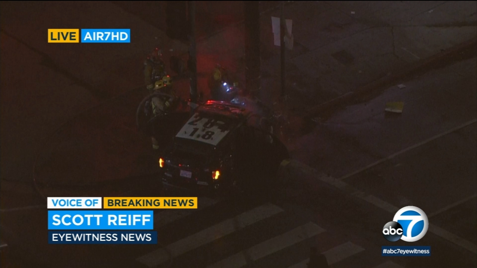 2 LAPD officers injured after crashing while in pursuit of suspect in ...