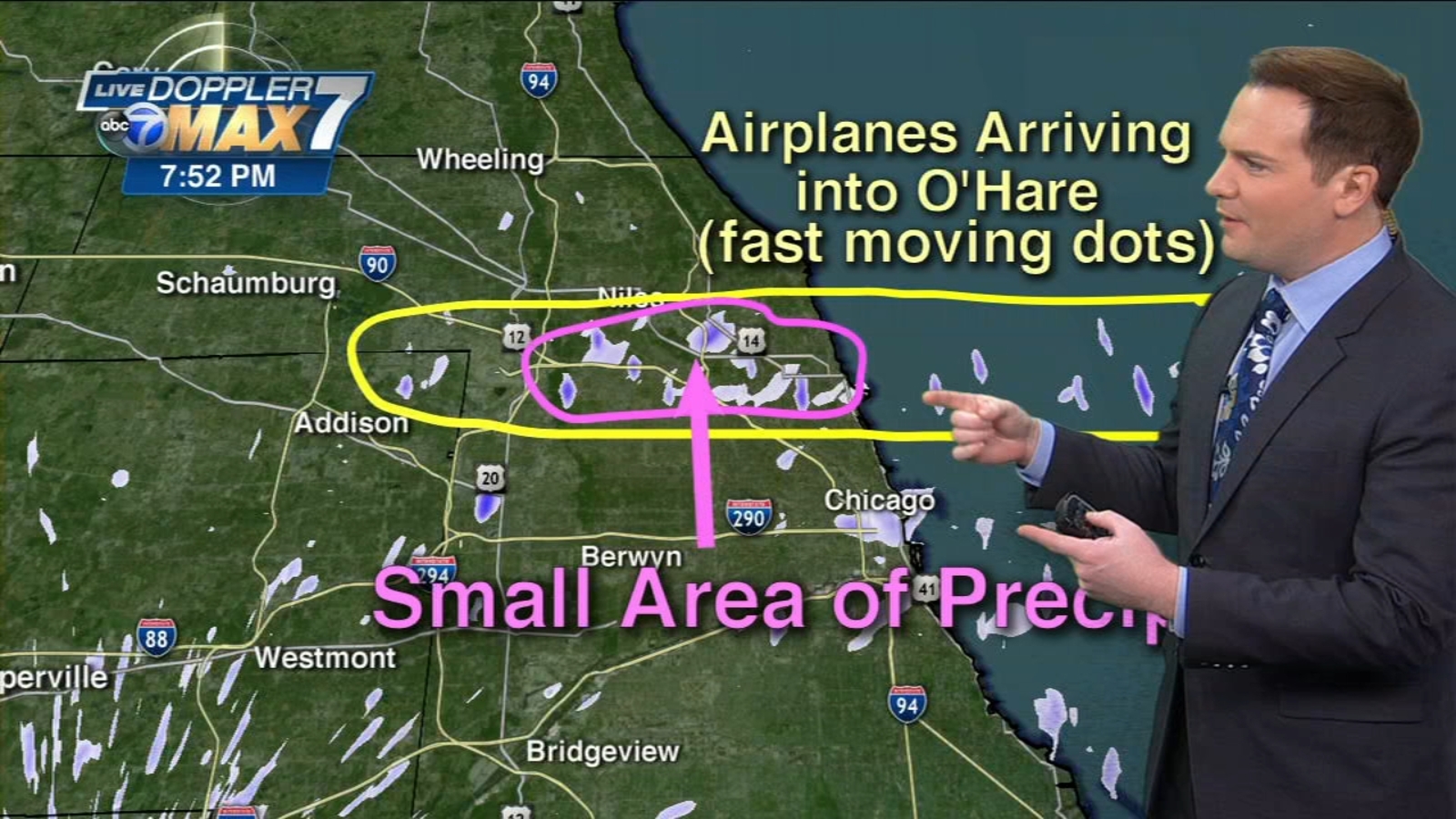 Plane effect snow ABC 7 Chicago Meteorologist Larry Mowry explains the