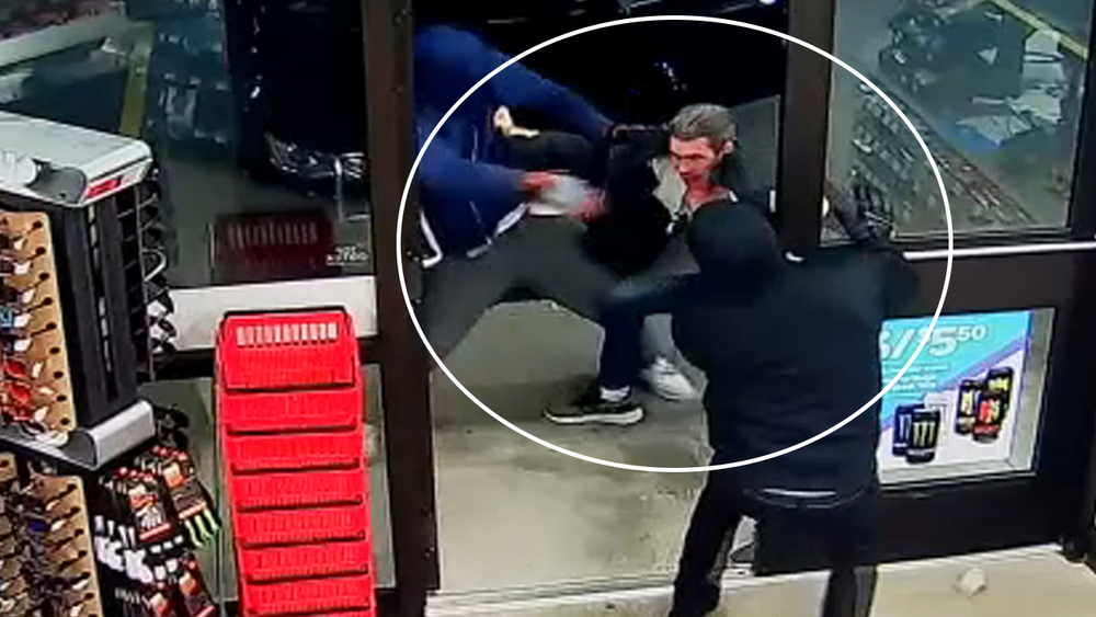 VIDEO: Robbers drag man inside store and hold him captive