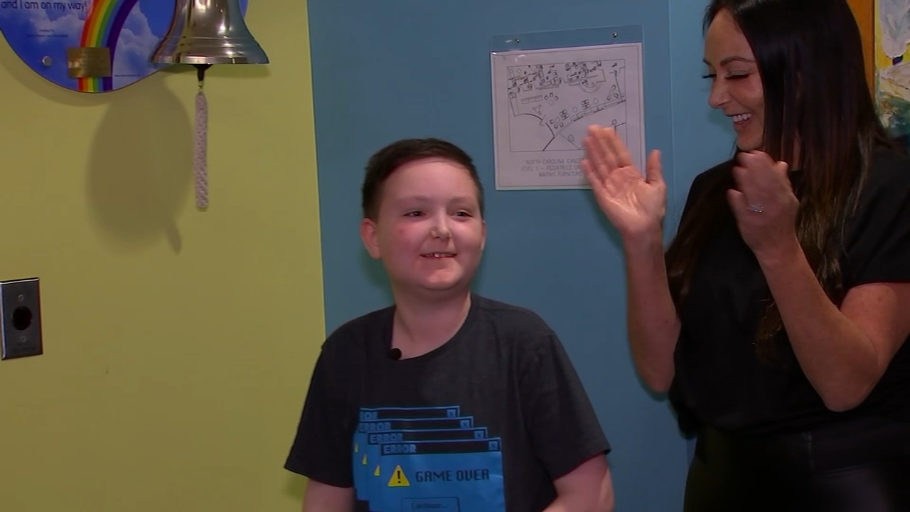 Durham boy rings 'cancer free' bell at UNC Children's