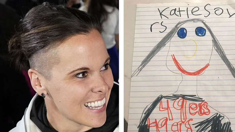 49ers Coach Katie Sowers Touched By Young Fan S Drawing After Super Bowl Loss It Means So Much To Me Abc7 San Francisco