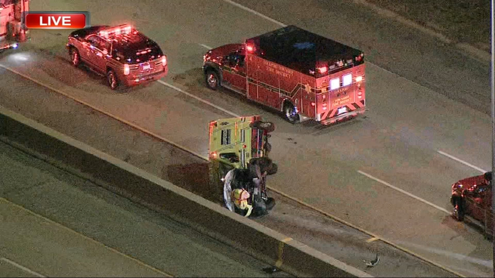 Chicago traffic I355 southbound lanes in Homer Glen closed after