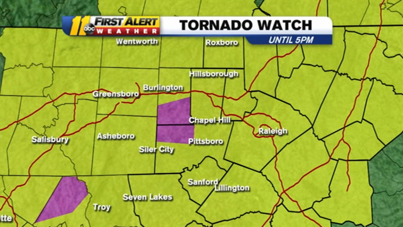 NC weather Storms could bring isolated tornadoes, strong wind