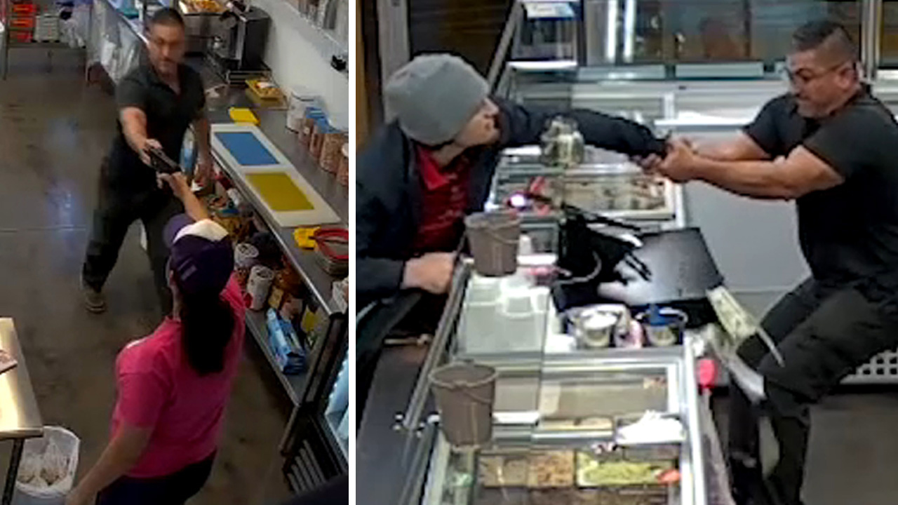 Ice cream shop owners fight back against robber