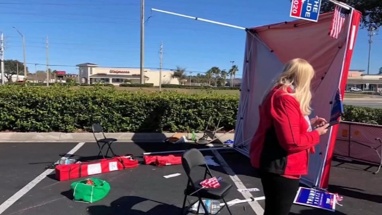 Man arrested after he allegedly drove van into GOP tent