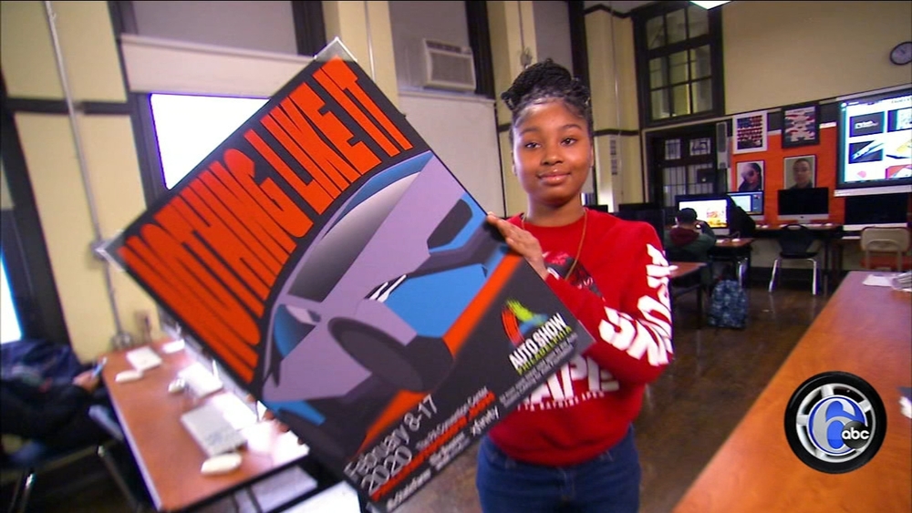 The official 2020 Philadelphia Auto Show poster and artist