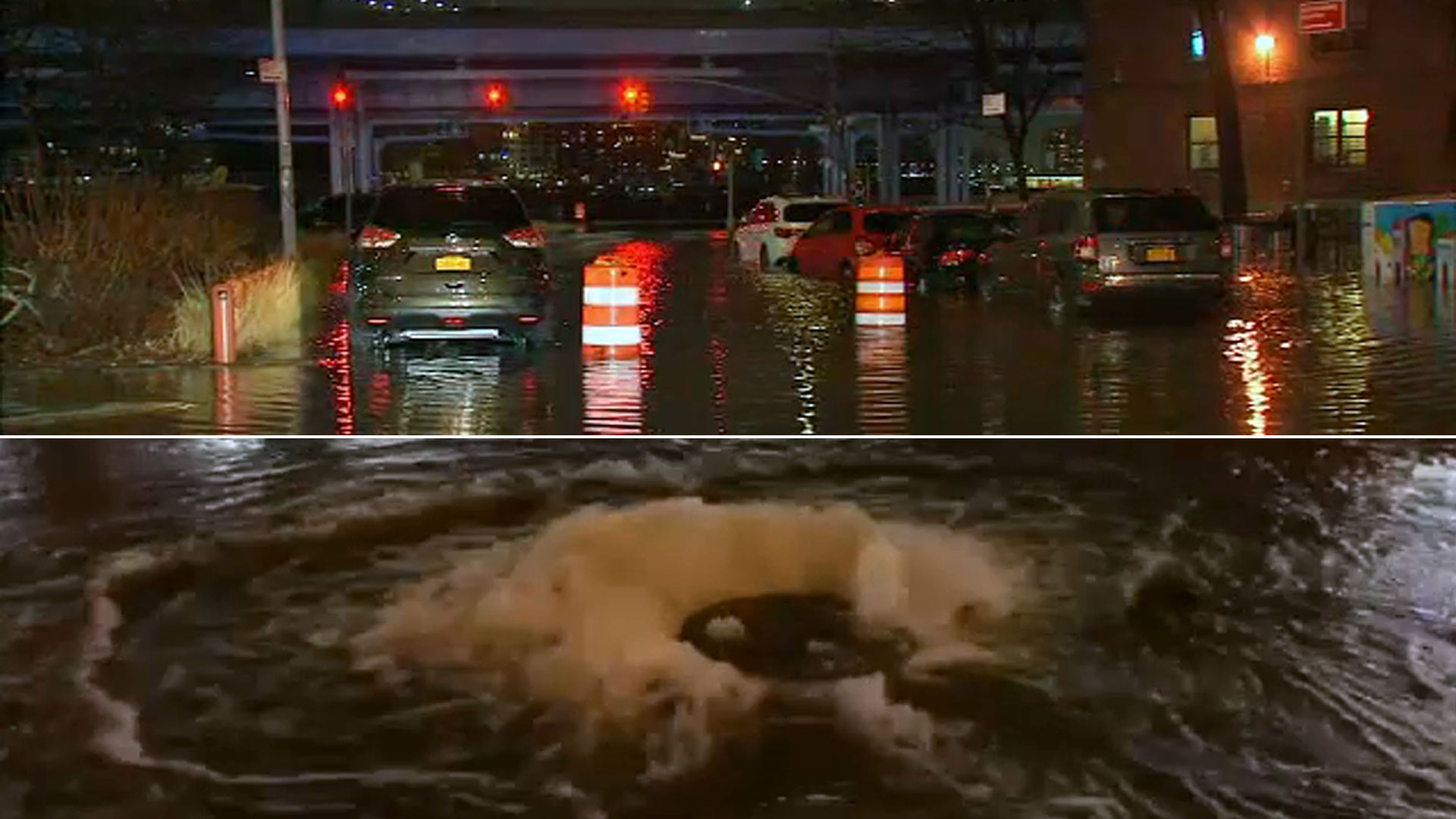 Cleanup, road closures after massive Manhattan water main break