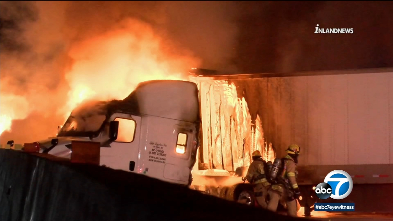 Motorcyclist killed in crash involving big rig in Rancho Cucamonga