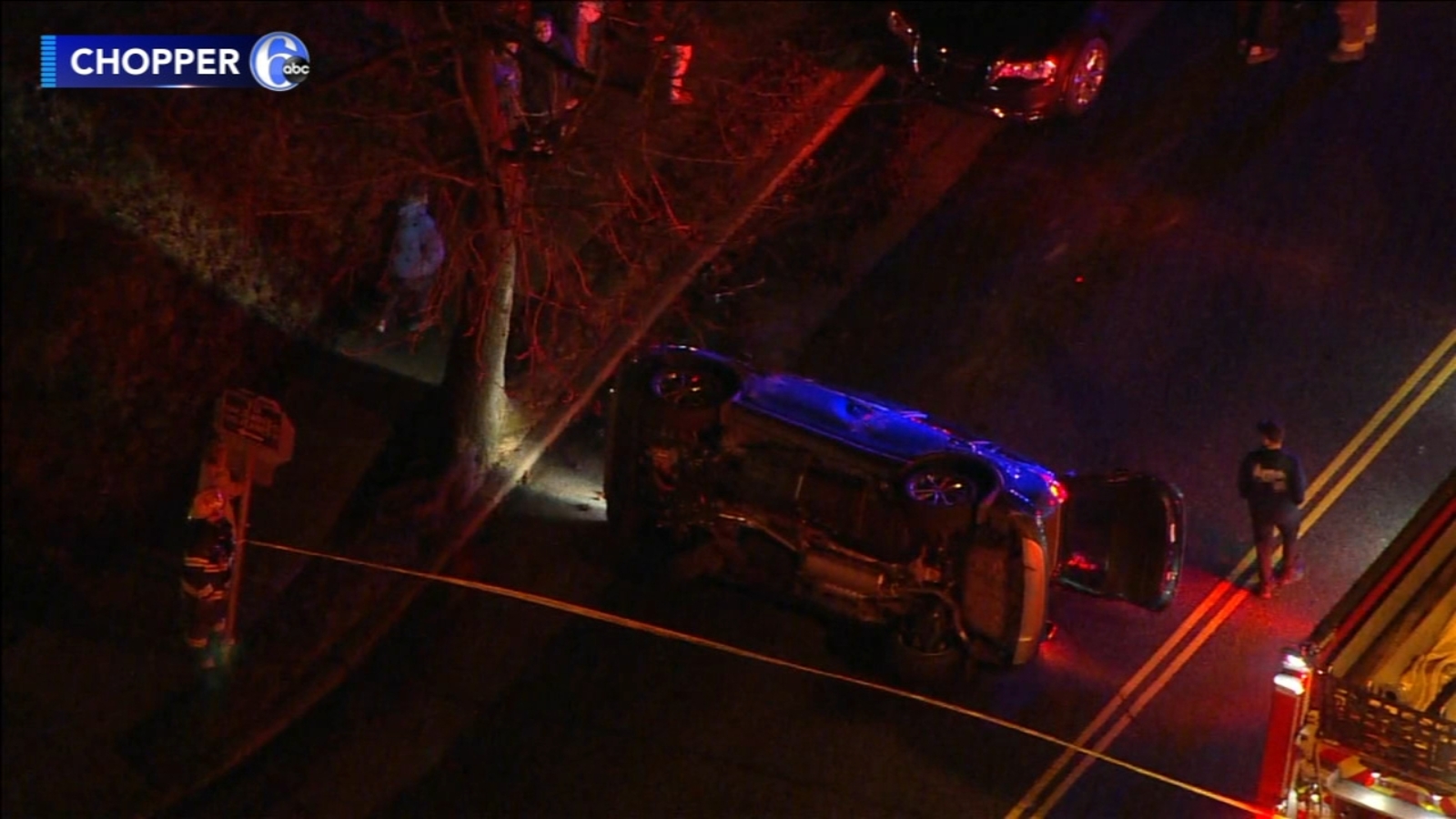 Driver crashes and overturns in Somerton section of Philadelphia 6abc