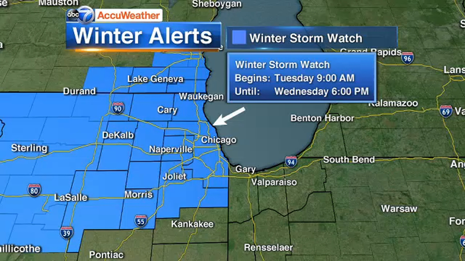 Chicago Weather: Winter Storm Watch issued for area beginning Tuesday ...