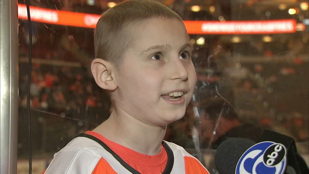 12-year-old boy who beat rare cancer gets surprised by Philadelphia Fyers