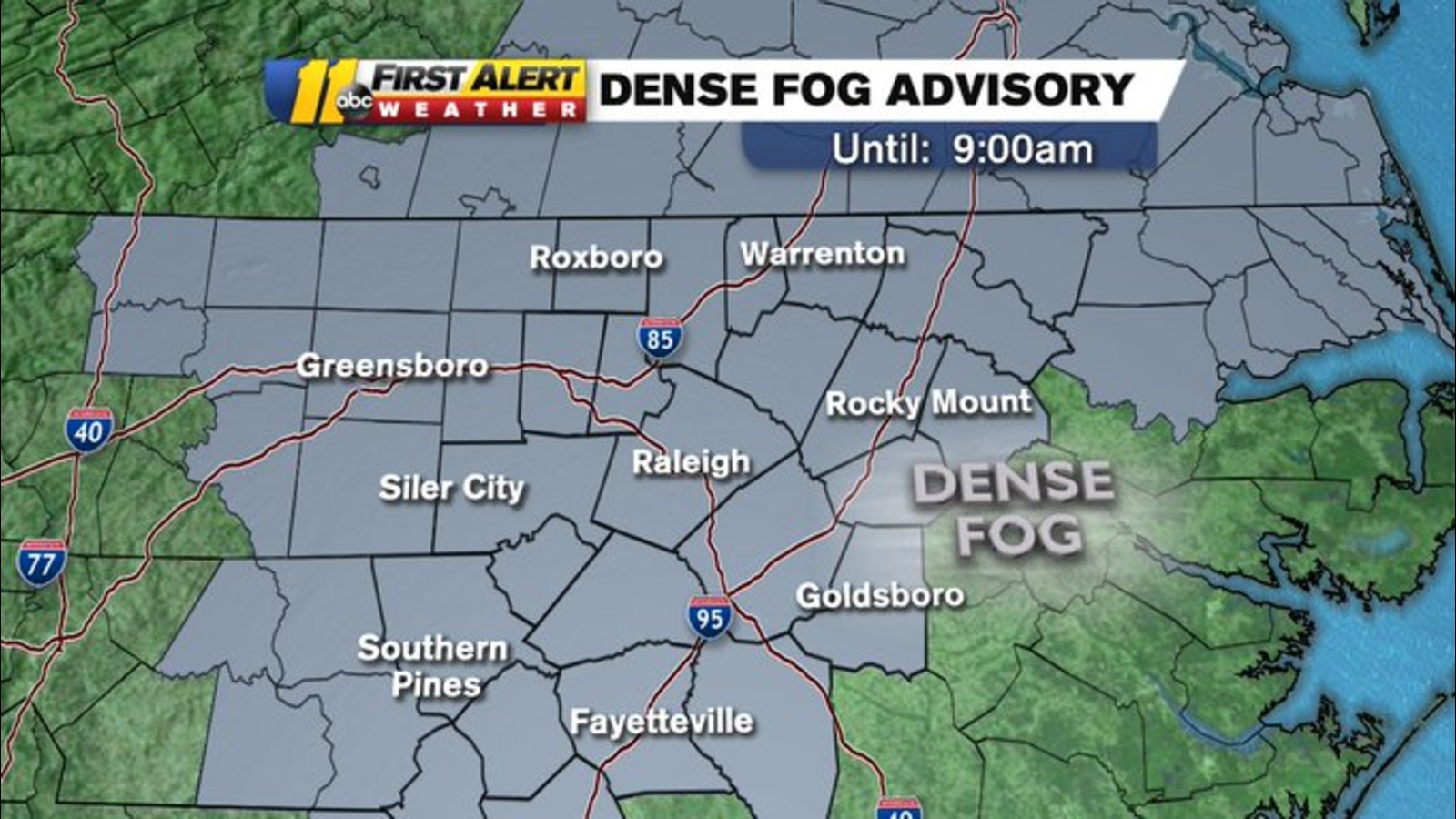 Weather in NC: Dense Fog Advisory out for much of North Carolina ...