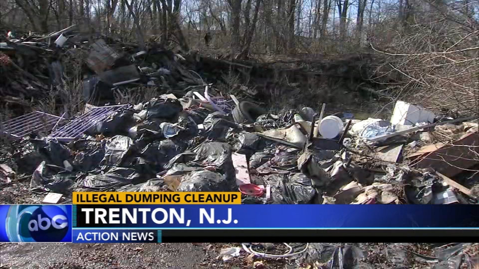 Cleanup of massive illegal dumping site underway in Trenton, New Jersey