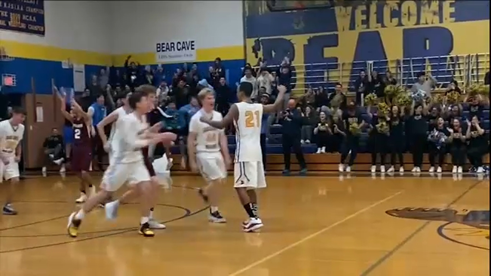 Lyndhurst High School student A.J. Leone, who has autism, drains buzzer