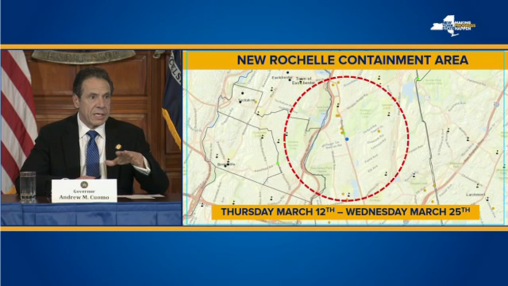 Cuomo discusses virus containment in New Rochelle