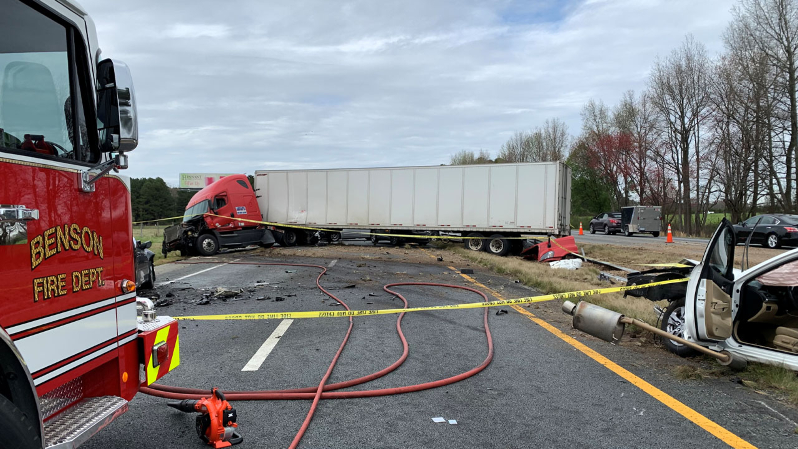 I-95 south closed in Johnston County due to tractor-trailer crash ...