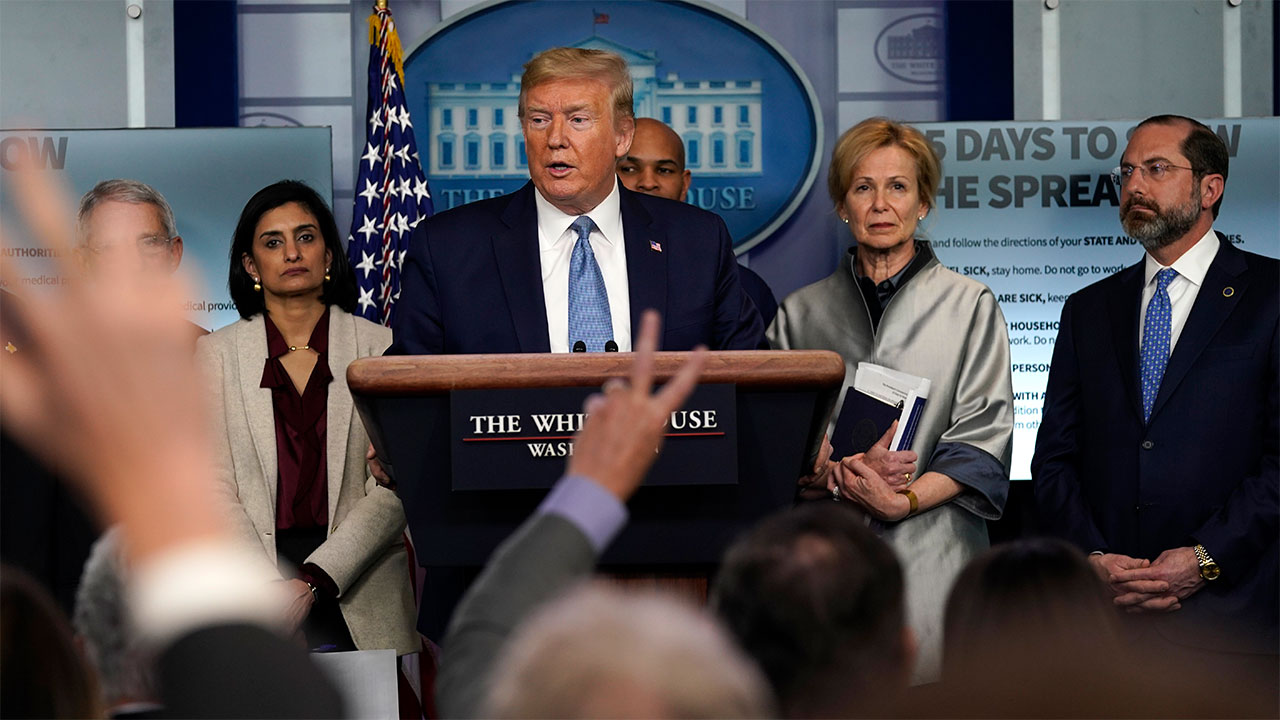 Trump asked about foreign disinformation stoking coronavirus fears