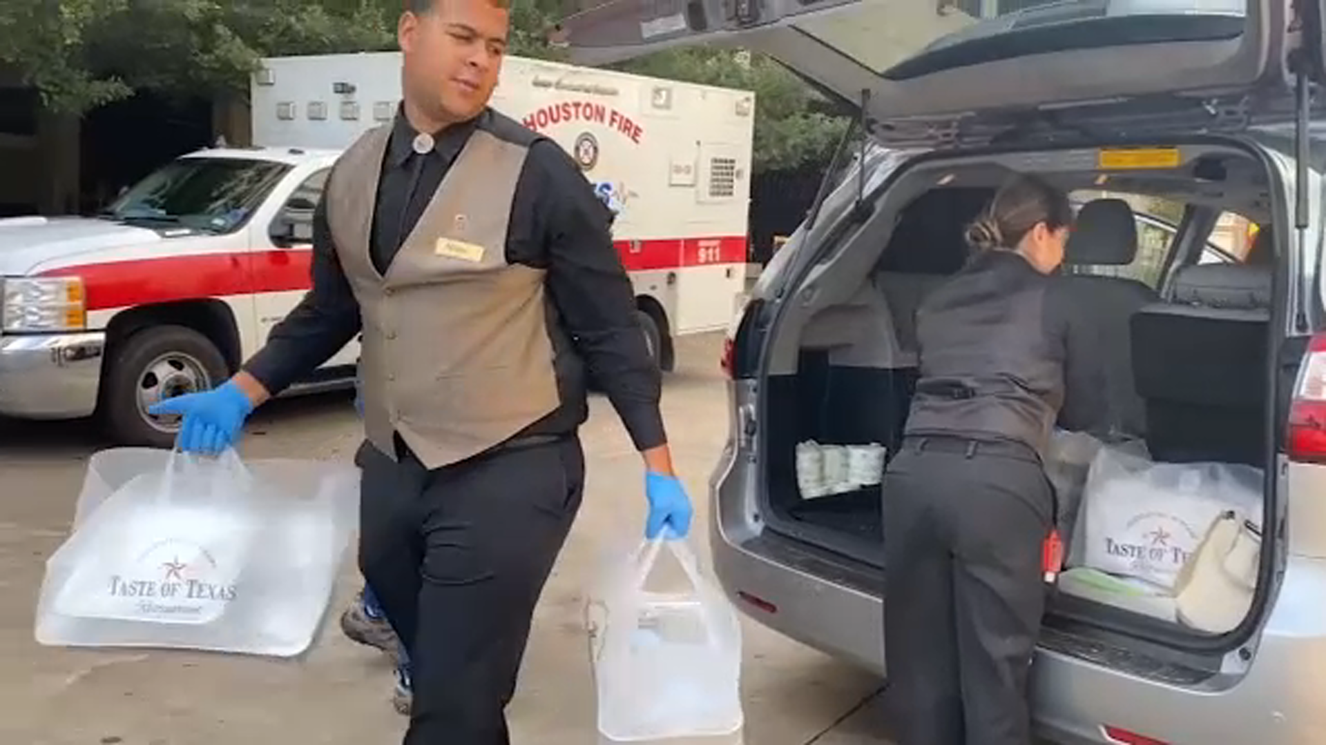 Taste of Texas delivers toilet paper, food at emergency center