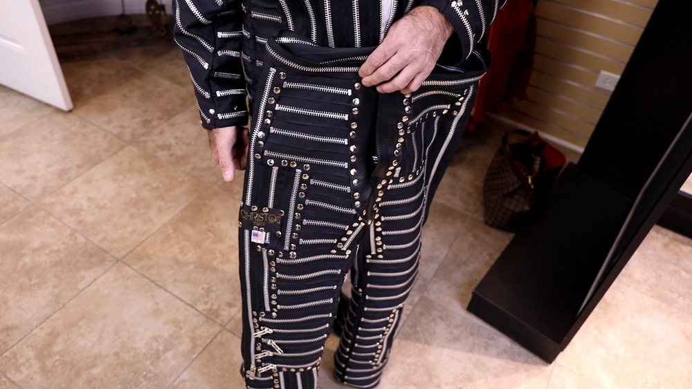 This suit is made entirely from zippers!