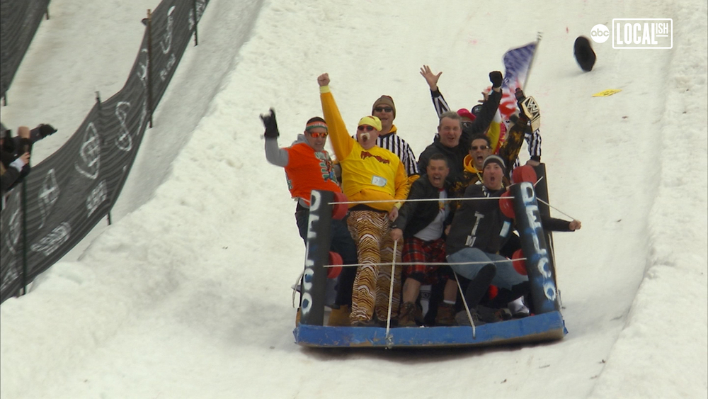Race down a mountain on cardboard sleds in the Cardboard Classic 