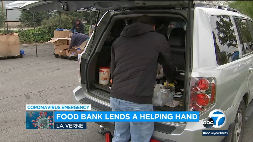 La Verne food bank lends helping hand with drive-thru service