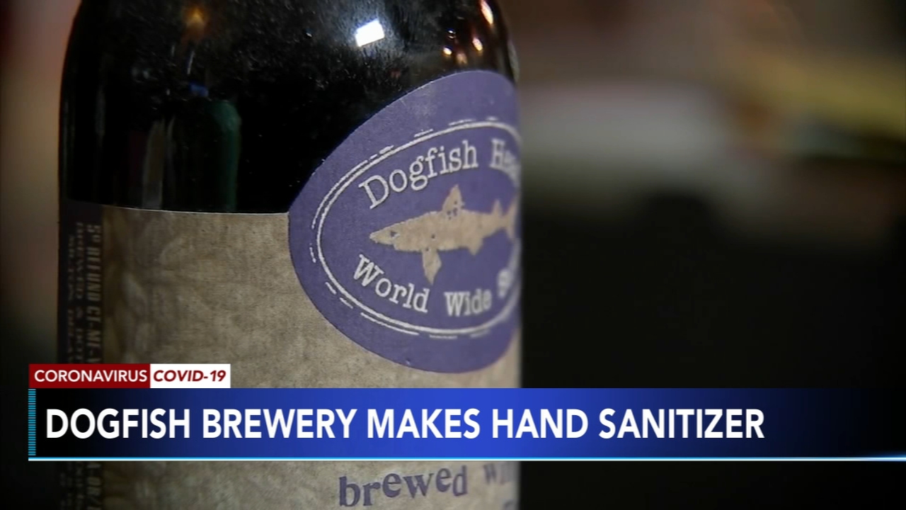 Dogfish Brewery making hand sanitizer