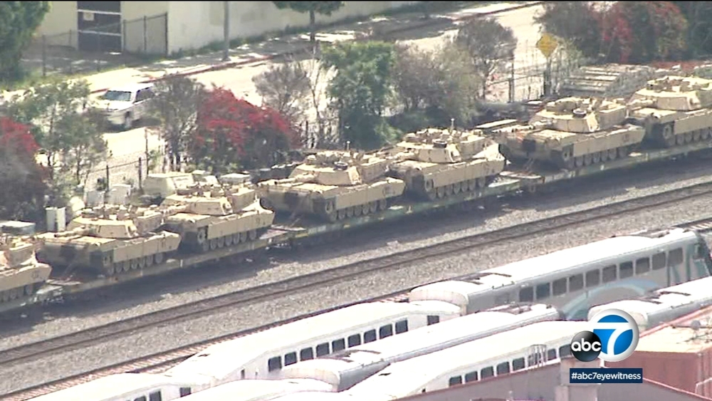 Tanks moving through SoCal sparks questions on social media