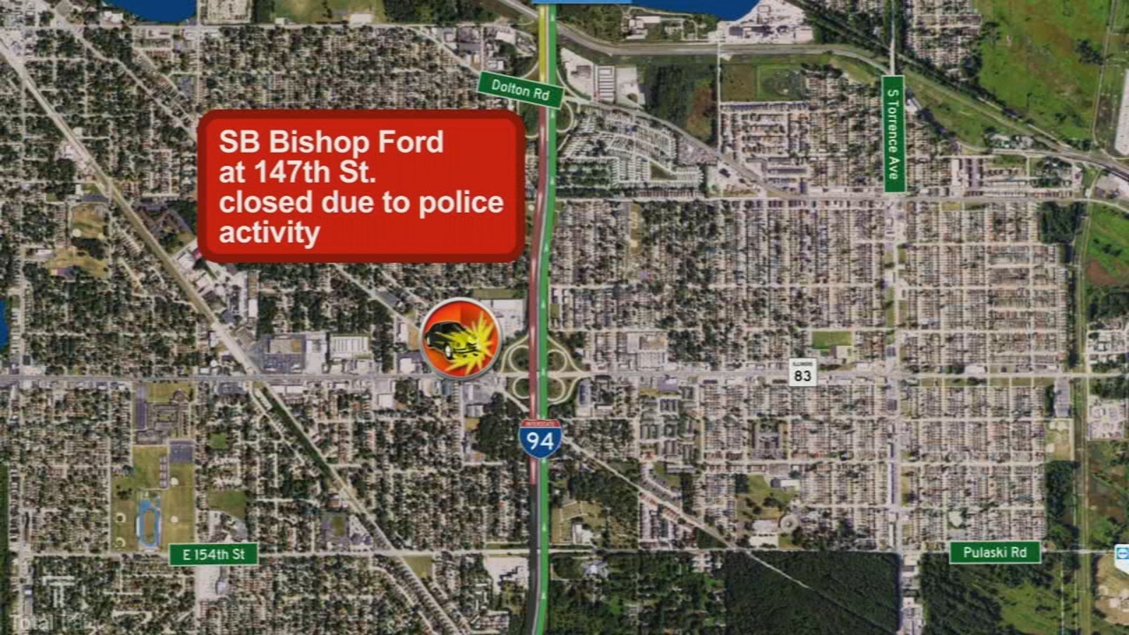 Man shot while driving on Ford Expressway in South Holland, SB