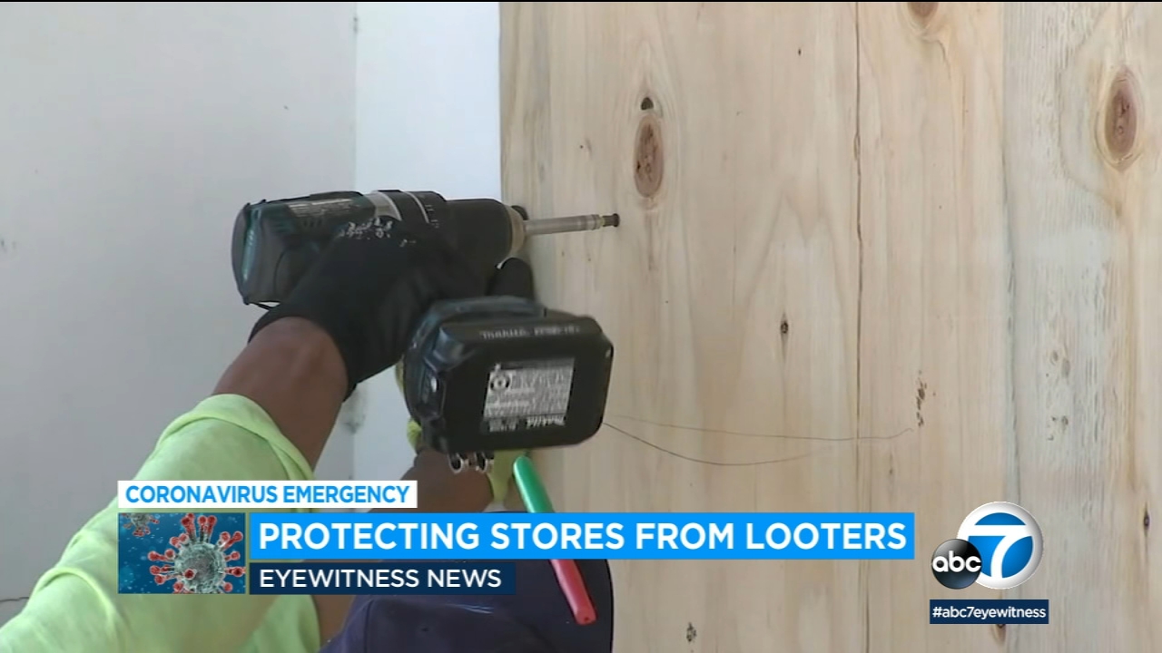 Coronavirus: SoCal businesses board up amid fears of looting