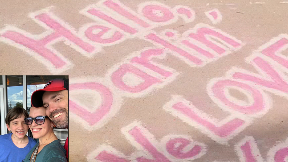Dad in Africa sees family's chalk messages through security cam