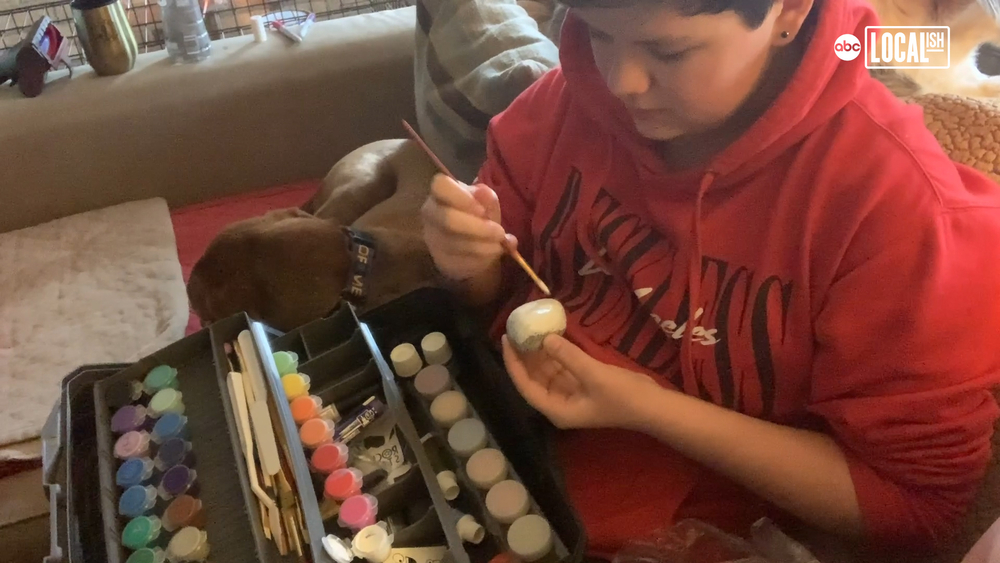 Mother-son duo paints rocks to inspire others