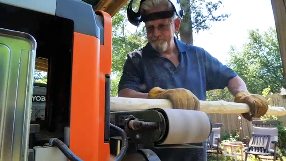 Conroe woodcarver creating free custom canes for veterans