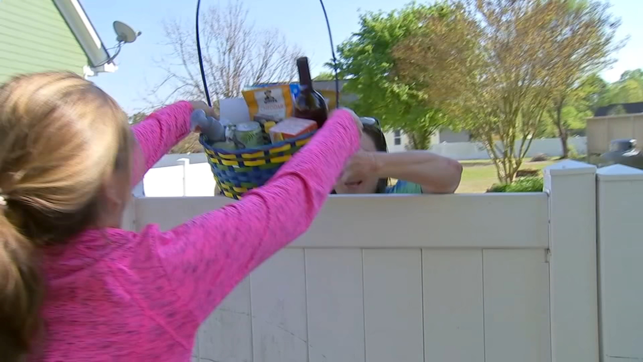 Wake County residents deliver gift baskets to healthcare workers in neighborhood