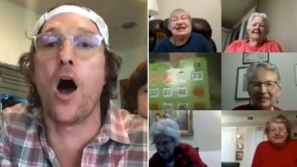Matthew McConaughey's virtual bingo game with seniors