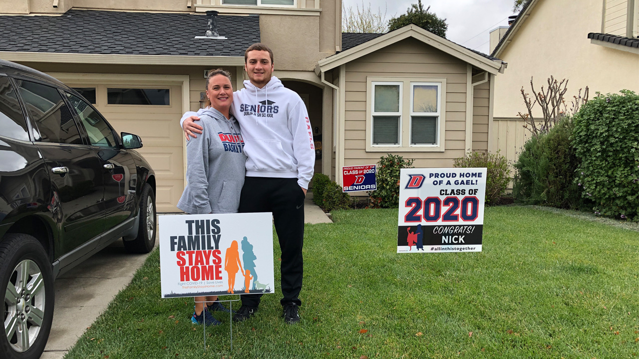 Coronavirus: Unique lawn signs for graduating seniors