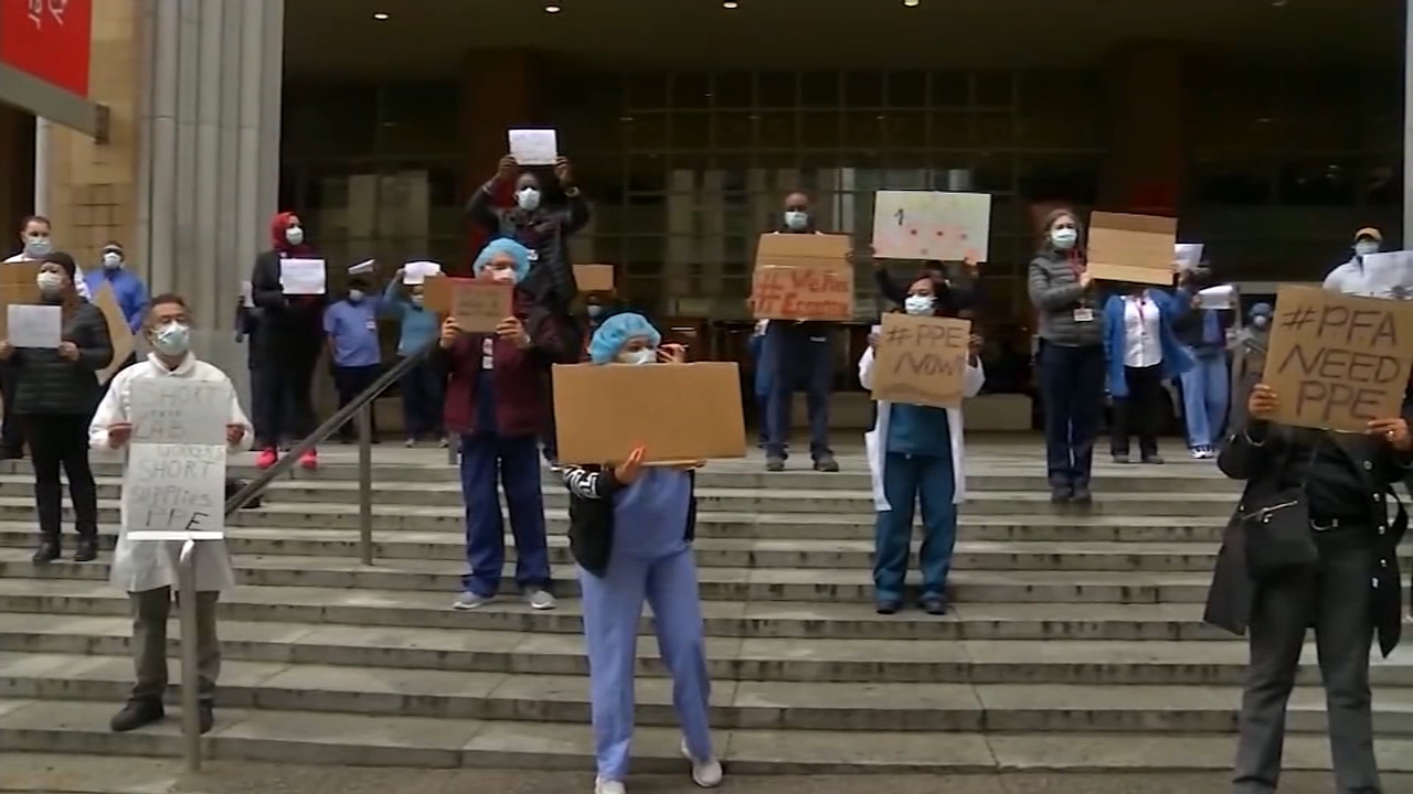 Healthcare workers demand protective gear in national "day of action"