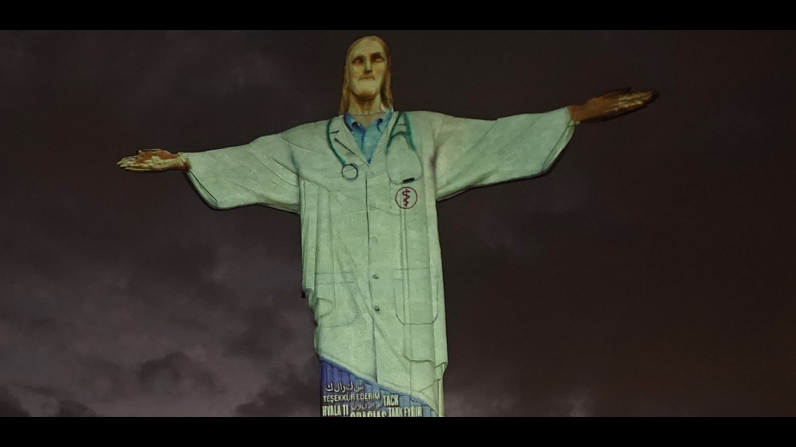 Coronavirus Christ the Redeemer statue in Rio pays tribute to health
