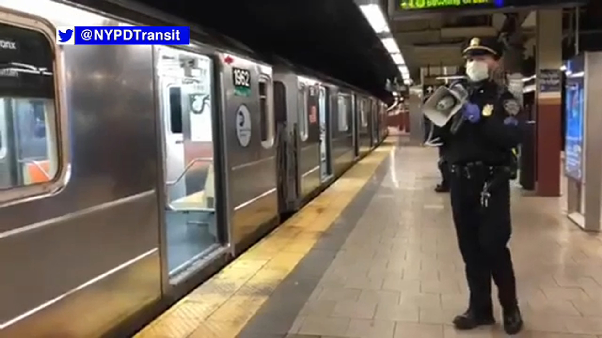 NYPD patroling subways for overcrowding conditions in NYC