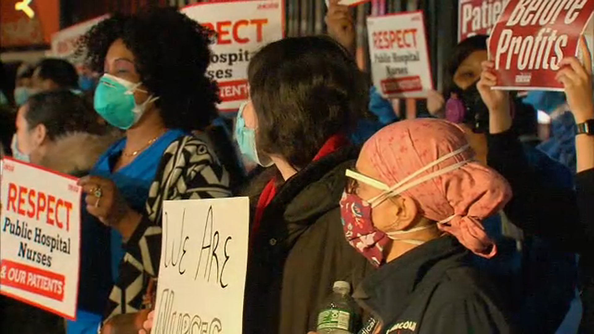 Nurses hold candlelight vigil to honor workers on the front lines
