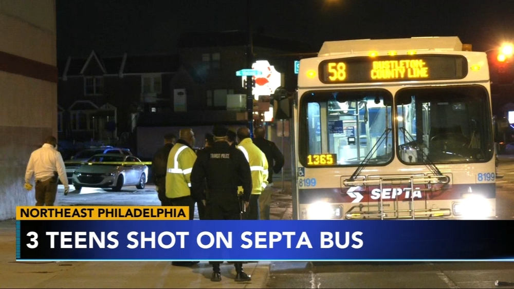 Three teens shot and injured on SEPTA bus in Northeast Philadelphia