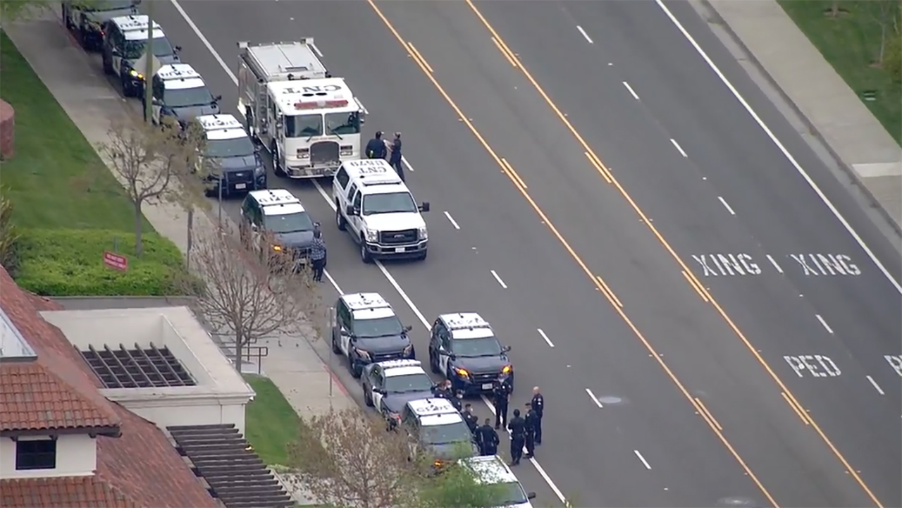 First responders line up to honor health care workers in San Jose