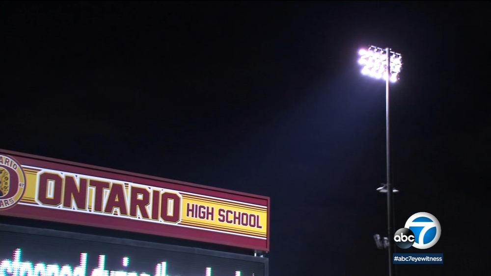 Ontario high school honors Class of 2020 by lighting up stadiums