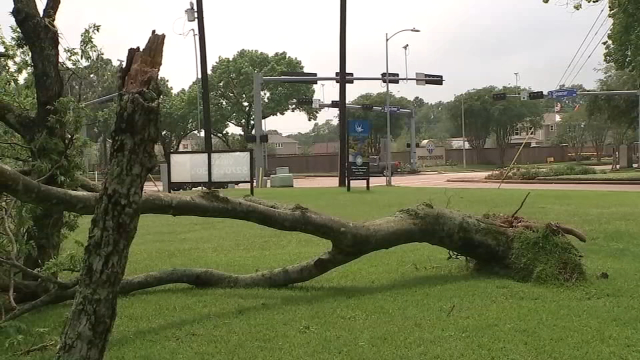 Severe storms topple trees and damage yards across northwest Houston
