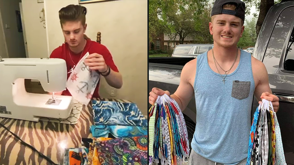 Eagle Scout uses his sewing skills to help with virus outbreak