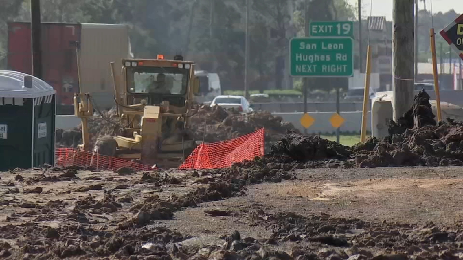 Houston traffic Southwest Freeway ramp to Loop 610 construction