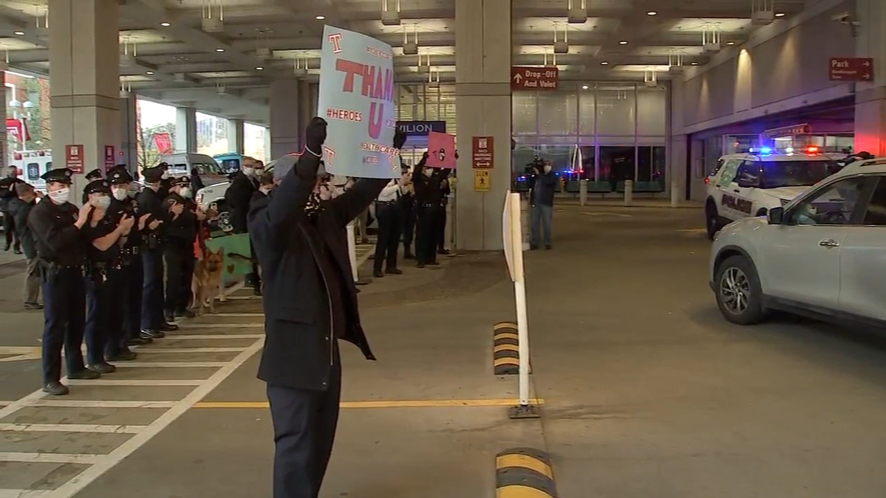 Temple Police show support for health care workers